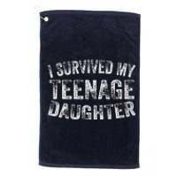 I Survived My Teenage Daughter Funny Vintage Platinum Collection Golf Towel