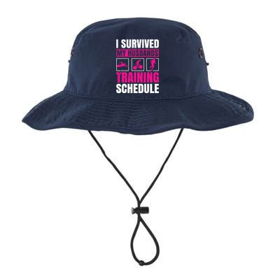 I Survived My Husbands Training Schedule Triathlon Legacy Cool Fit Booney Bucket Hat