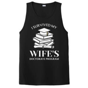 I Survived My Wife's Doctorate Program Funny Phd Book Lovers PosiCharge Competitor Tank