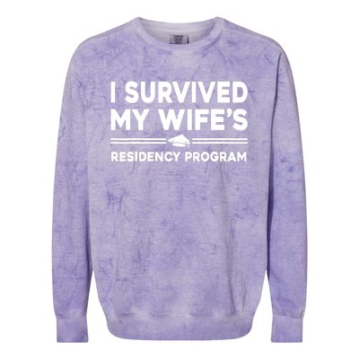 I Survived My Wifes Residency Program Medical Graduation Colorblast Crewneck Sweatshirt