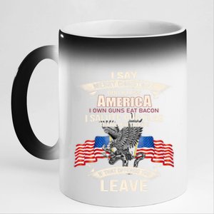 I Say Merry Christmas God Bless America Cool Gift 11oz Black Color Changing Mug