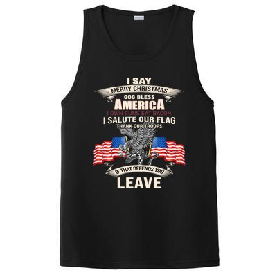 I Say Merry Christmas God Bless America Cool Gift PosiCharge Competitor Tank