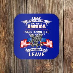 I Say Merry Christmas God Bless America Cool Gift Coaster