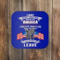 I Say Merry Christmas God Bless America Cool Gift Coaster