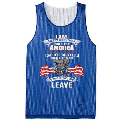 I Say Merry Christmas God Bless America Cool Gift Mesh Reversible Basketball Jersey Tank