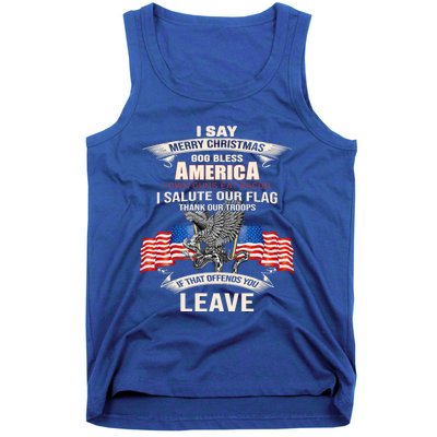 I Say Merry Christmas God Bless America Cool Gift Tank Top