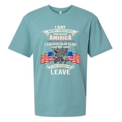 I Say Merry Christmas God Bless America Cool Gift Sueded Cloud Jersey T-Shirt