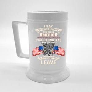 I Say Merry Christmas God Bless America Cool Gift Beer Stein