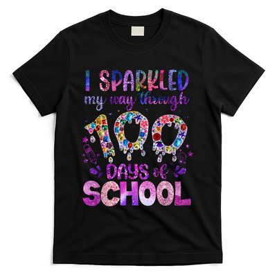 I Sparkled My Way Through 100 Days Of School Brighter Funny T-Shirt