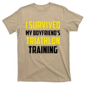 I Survived My BoyfriendS Triathlon Training Triathlete T-Shirt