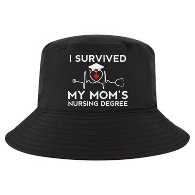I Survived My Moms Nursing Degree Proud Son Daughter Nurse Cool Comfort Performance Bucket Hat