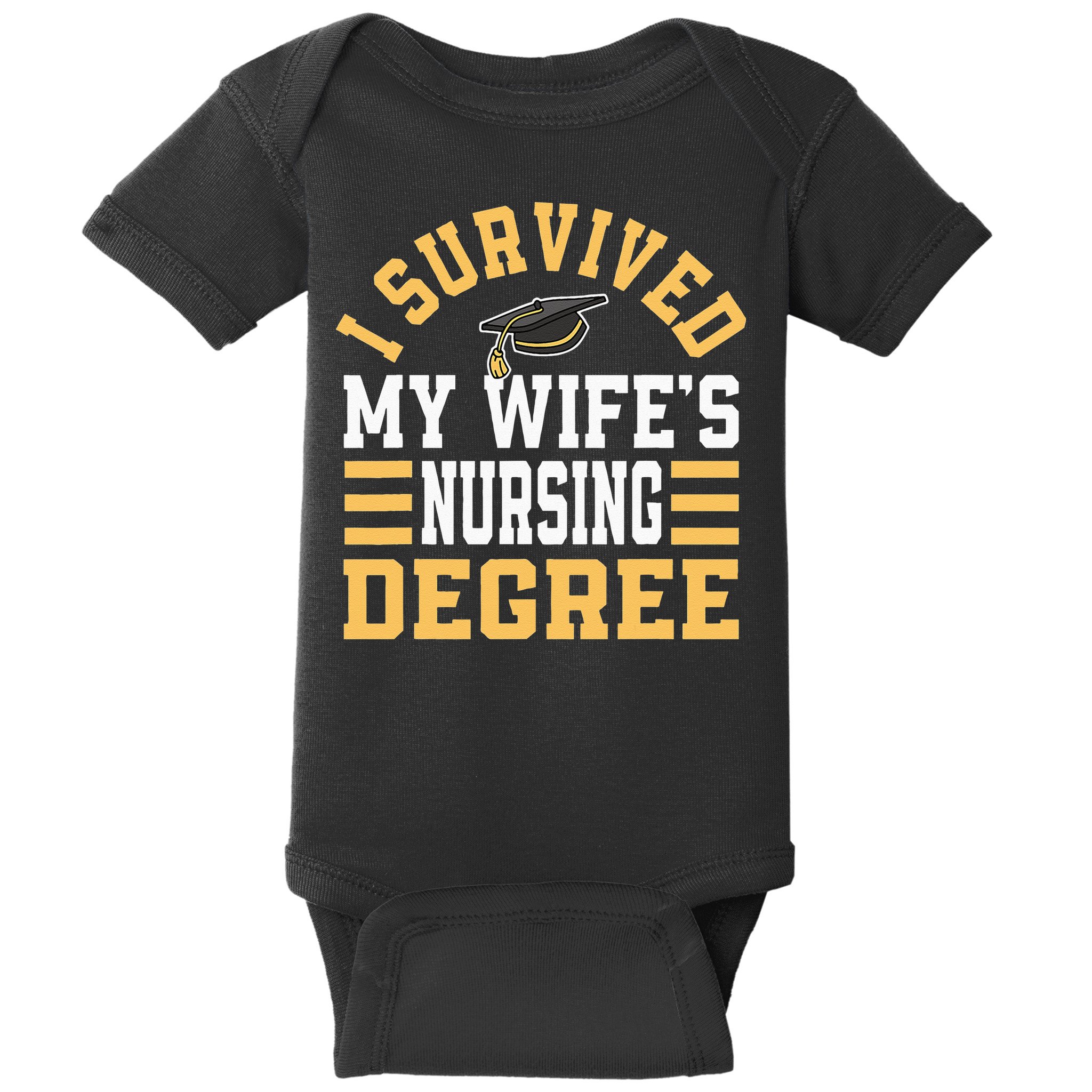 I Survived My Wife’s Nursing Degree CNA LPN Nurse Baby Bodysuit