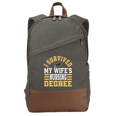 I Survived My Wife’s Nursing Degree CNA LPN Nurse Cotton Canvas Backpack