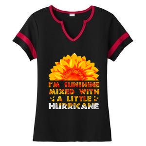 I'm Sunshine Mixed With Little Hurricane Gift Ladies Halftime Notch Neck Tee