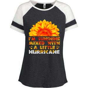 I'm Sunshine Mixed With Little Hurricane Gift Enza Ladies Jersey Colorblock Tee