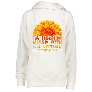 I'm Sunshine Mixed With Little Hurricane Gift Womens Funnel Neck Pullover Hood