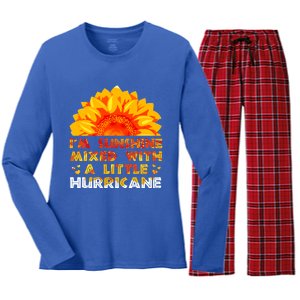 I'm Sunshine Mixed With Little Hurricane Gift Women's Long Sleeve Flannel Pajama Set 