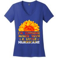 I'm Sunshine Mixed With Little Hurricane Gift Women's V-Neck T-Shirt