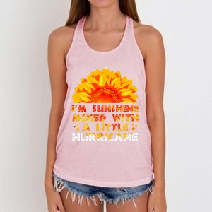 I'm Sunshine Mixed With Little Hurricane Gift Women's Knotted Racerback Tank