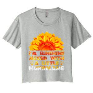 I'm Sunshine Mixed With Little Hurricane Gift Women's Crop Top Tee