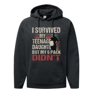 I Survived My Nage Daughter FatherS Day Funny Present Performance Fleece Hoodie