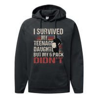 I Survived My Nage Daughter FatherS Day Funny Present Performance Fleece Hoodie