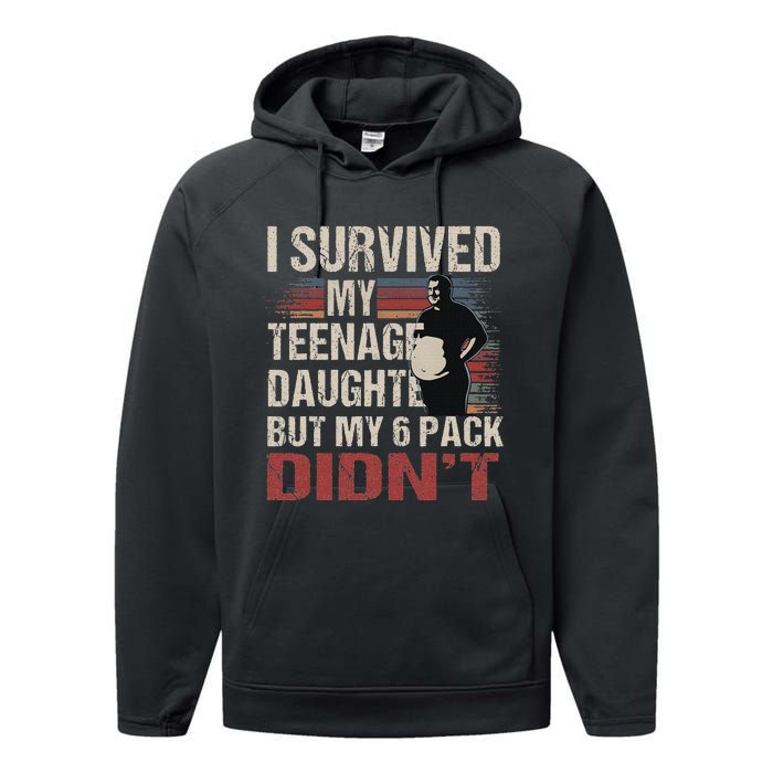 I Survived My Nage Daughter FatherS Day Funny Present Performance Fleece Hoodie