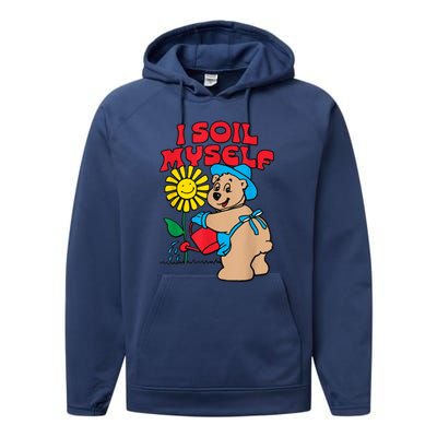 I Soil Myself Bear Performance Fleece Hoodie