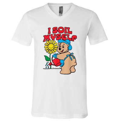 I Soil Myself Bear V-Neck T-Shirt