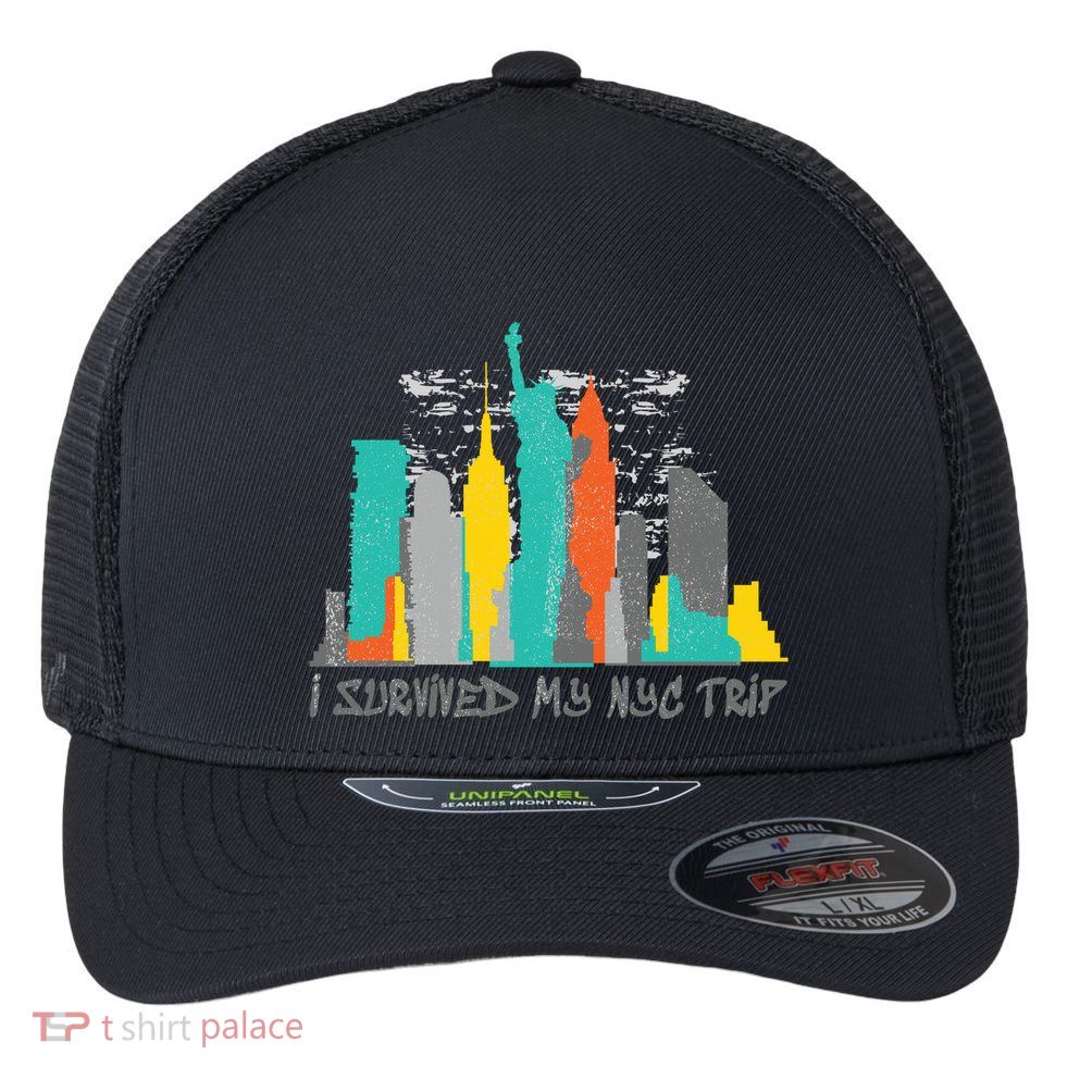 I Survived My Nyc Trip Flexfit Unipanel Trucker Cap