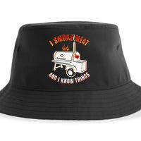 I Smoke Meat And I Know Things Funny BBQ Texas TX Sustainable Bucket Hat