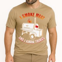 I Smoke Meat And I Know Things Funny BBQ Texas TX Cooling Performance Crew T-Shirt