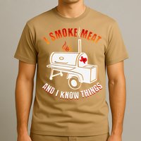 I Smoke Meat And I Know Things Funny BBQ Texas TX T-Shirt