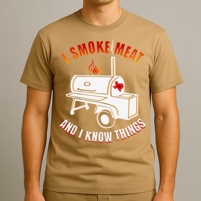 I Smoke Meat And I Know Things Funny BBQ Texas TX T-Shirt