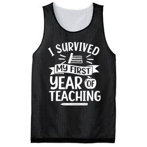 I Survived My First Year Of Teaching Back To School Teacher Mesh Reversible Basketball Jersey Tank