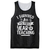 I Survived My First Year Of Teaching Back To School Teacher Mesh Reversible Basketball Jersey Tank