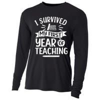 I Survived My First Year Of Teaching Back To School Teacher Cooling Performance Long Sleeve Crew