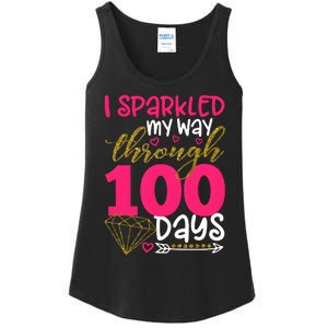 I Sparkled My Way Through 100 Days Of School Ladies Essential Tank