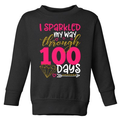 I Sparkled My Way Through 100 Days Of School Toddler Sweatshirt