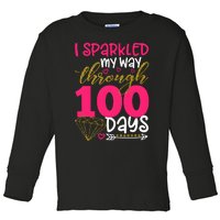 I Sparkled My Way Through 100 Days Of School Toddler Long Sleeve Shirt