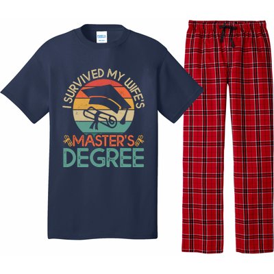 I Survived My WifeS MasterS Degree Funny Wife Graduation Pajama Set