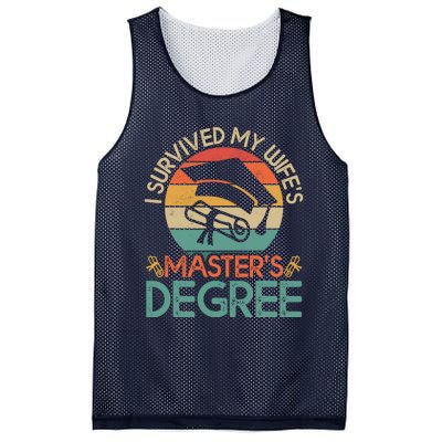 I Survived My WifeS MasterS Degree Funny Wife Graduation Mesh Reversible Basketball Jersey Tank