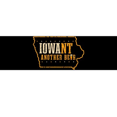 Iowa State Map I Want Another Beer Funny Drinking Bumper Sticker