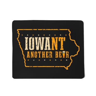 Iowa State Map I Want Another Beer Funny Drinking Mousepad