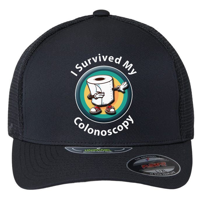 I Survived My Colonoscopy Survivor Funny Hospital Patient Flexfit Unipanel Trucker Cap