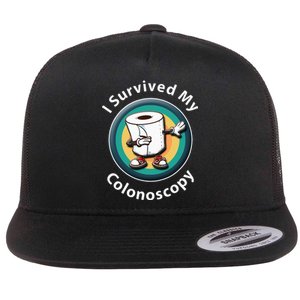 I Survived My Colonoscopy Survivor Funny Hospital Patient Flat Bill Trucker Hat