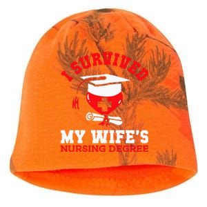 I Survived My WifeS Nursing Degree Nurse Rn Graduation 2024 Kati - Camo Knit Beanie