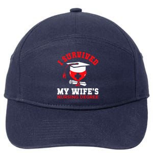 I Survived My WifeS Nursing Degree Nurse Rn Graduation 2024 7-Panel Snapback Hat