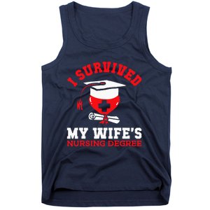 I Survived My WifeS Nursing Degree Nurse Rn Graduation 2024 Tank Top