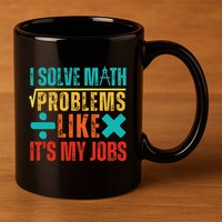 I Solve Math Problems Like ItS My Job Funny Math Saying 11oz C Handle Ceramic Mug
